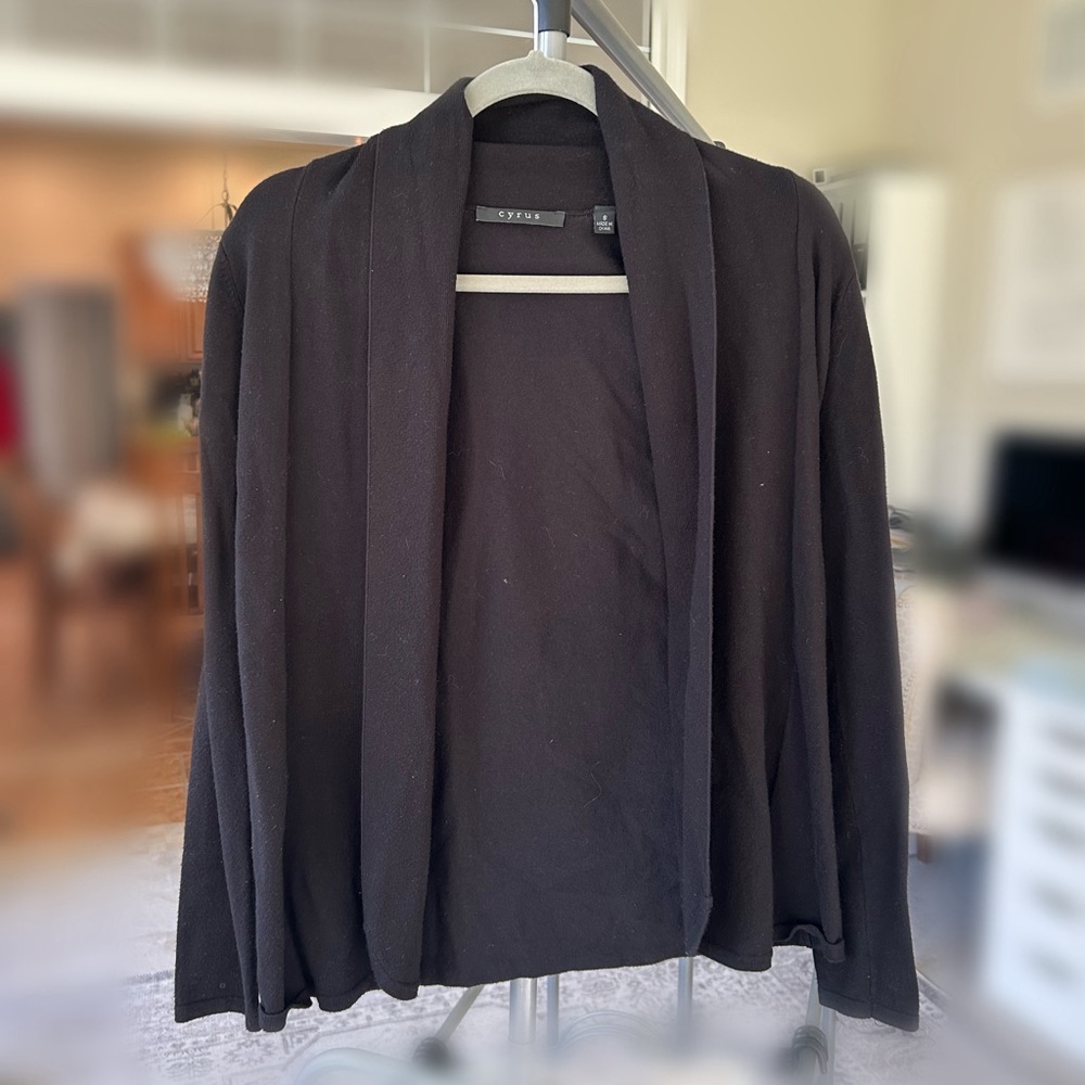 black cardigan